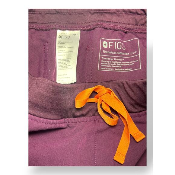 FIGS Technical Collection Women Jogger Scrub Pants Purple Orange Drawstring S/P - Picture 6 of 8